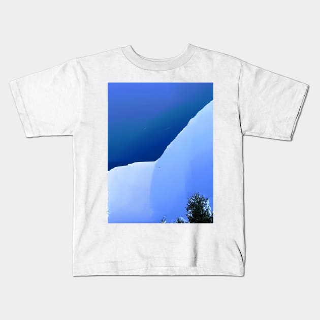 Glitchy Blue Sky Kids T-Shirt by aeolia